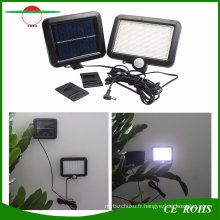 Outdoor LED Solar Powered 56 LED Lumière de inondation solaire Lumières de jardin PIR Capteur de mouvement du corps Projecteurs solaires Spotlights Lampe